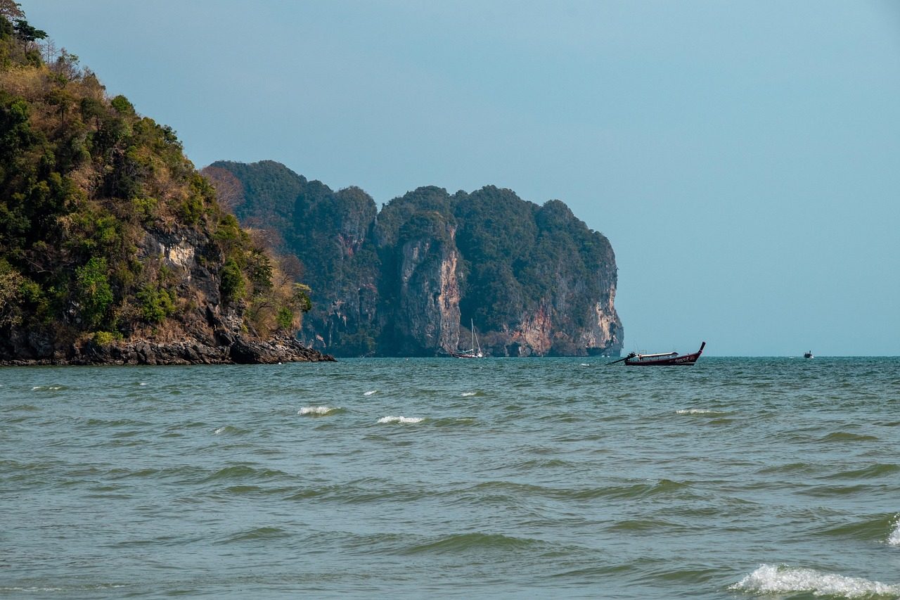 Open water off the Krabi coast under a clear sky